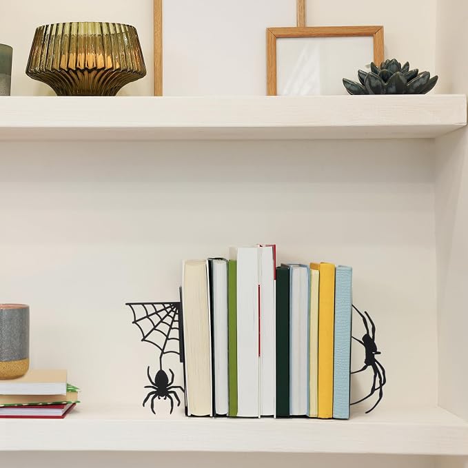 Geelin Spider Bookends Set of 2 Metal Bookends for Shelves Home Office