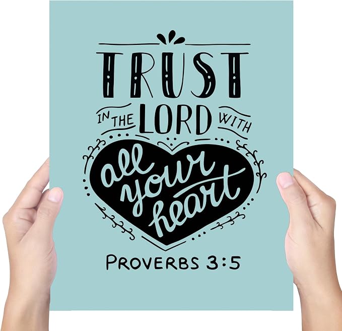 BigWig Prints Bible Verse Prints, Psalm Artwork, Set of 6, 11x17 in | Faith Based Scripture for Prayer Room or Study, Great Gift for Bible Study Groups, Unframed