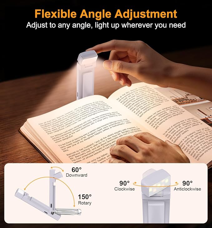 Gritin 2026 Gen 2 Rechargeable Book Light,2-in-1 Reading Light & Flashlight