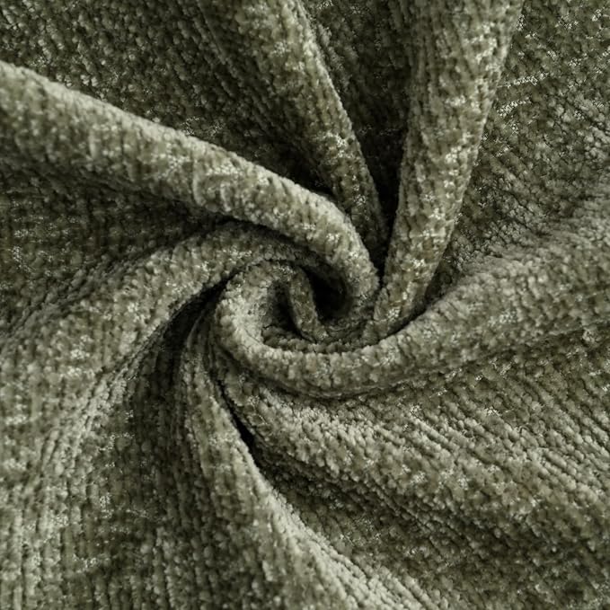 FUTEI Pack of 2 Chenille Soft Throw Pillow Covers 18x18 Inch, Sage Green