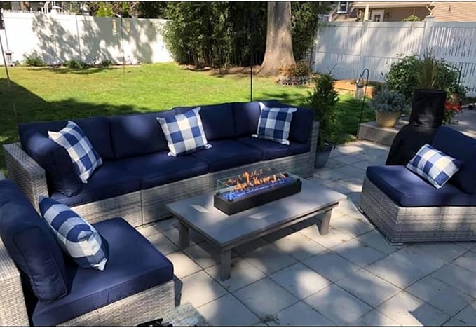 VAKADO 22x22 inch Set of 2 Navy Blue White Buffalo Plaids Throw Pillow Covers Outdoor Farmhouse Retro Decorative Check Cushion Cases Home Decor for Couch Patio Porch Sofa Furniture, Dark Blue
