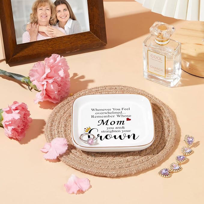 PUDDING CABIN Mom Gifts from Daughter - Ring Dish for Mom Mother's Day Birthday Christmas