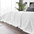 BEDELITE 3D Ribbed Jacquard White Blankets Queen Size for Bed, 90x90 Inch | Soft Warm Decorative Fluffy Blanket, Cozy Fuzzy Lightweight Plush Fleece Throw Blankets for Bed, Room Decor, Gift for Women