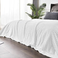 BEDELITE 3D Ribbed Jacquard White King Size Blankets for Bed, 108x90 Inch | Soft Warm Decorative Fluffy Blanket, Cozy Fuzzy Lightweight Plush Fleece Throw Blankets for Bed, Room Decor, Gift for Women