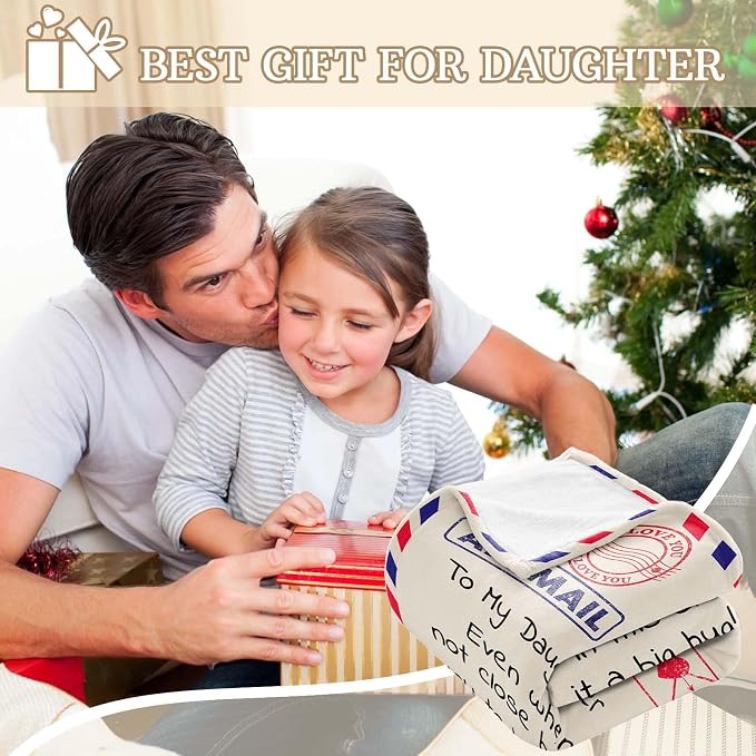 Daughter Gifts from Dad, Daughter Birthday Graduation Christmas Valentines Mothers Day Wedding Gifts, Soft Throw Blanket 60inx50in