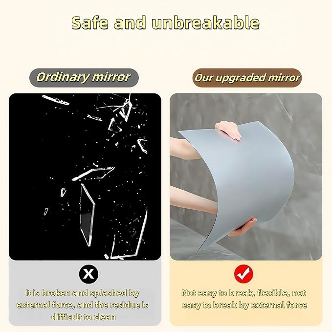 Cute Anti-Scratch Mark Non-Punch Acrylic Cloud Mirror Set,High Definition Wall Mirrors for Homes, Offices and Children's Rooms, are Not Brittle or Deformable
