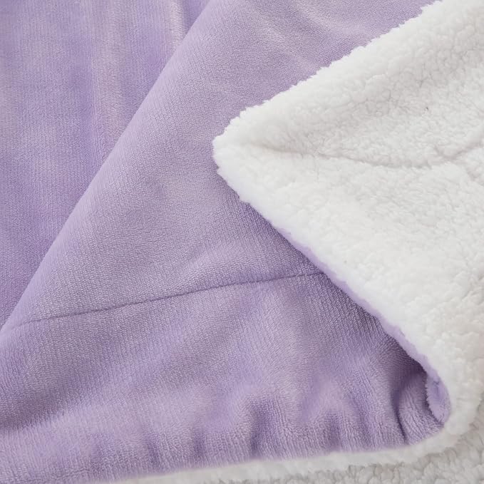 SOCHOW Sherpa Fleece Throw Blanket, Lilac, 60x80 inches | Double-Sided Super Soft Luxurious Plush Blanket Twin Size