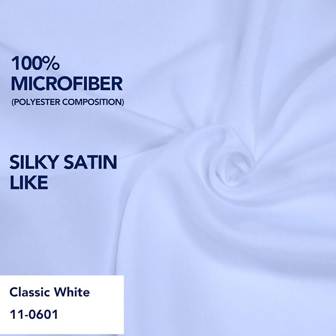 PureFit Wrap Around Ruffled Bed Skirt, White, Queen/King - 18" Drop | Wrinkle Free Bedskirt Dust Ruffles, Easy to Put On Frame Cover with Adjustable Elastic Belt