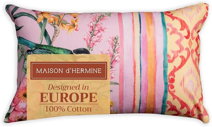 Maison d' Hermine Throw Pillow Covers 100% Cotton (12" x 20" - Pack of 1)