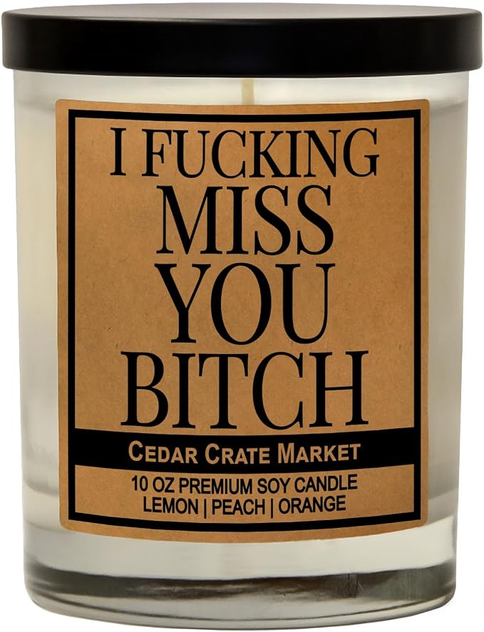 Cedar Crate Market - I Miss You Gifts for Women, Men - Long Distance Friendship Gifts, Best Friend Candle, Unique Birthday Present, Funny Candle for Mothers Day, Sister, Besties - Made in USA
