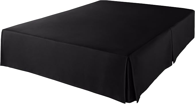 Amazon Basics Lightweight Pleated Bed Skirt, Machine Washable, Wrinkle and Fade Resistant, King, Black (Pack of 8)