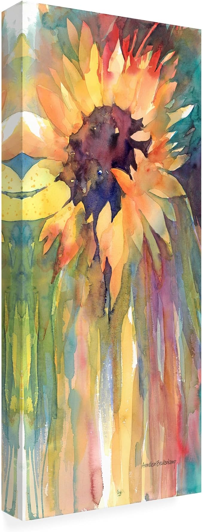 Wrapped Canvas Wall Art - Annelein Beukenkamp 'Rays Of Sun' Wall Art for Living Room, Bedroom, or Office Décor - 10x24
