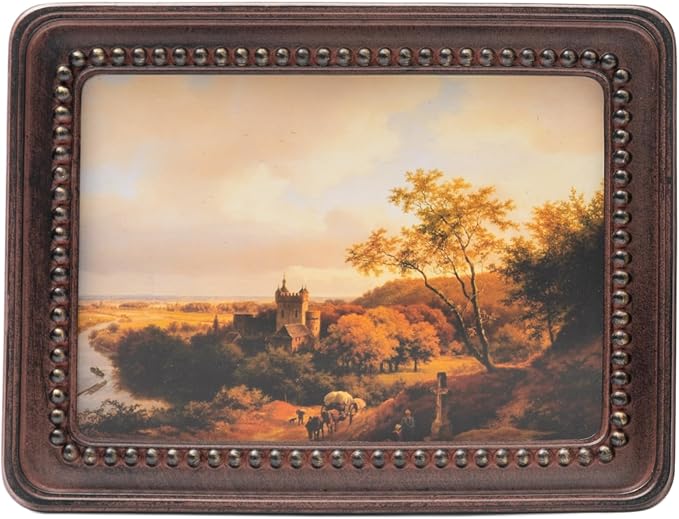Decor Vintage Picture Frames 5x7-5x7 Picture Frame Vintage Style, Ornate 5 x 7 Frames for Pictures, Antique 5 By 7 Frame For Tabletop And Wall Hanging ，Antique Wall Decor (Brown)