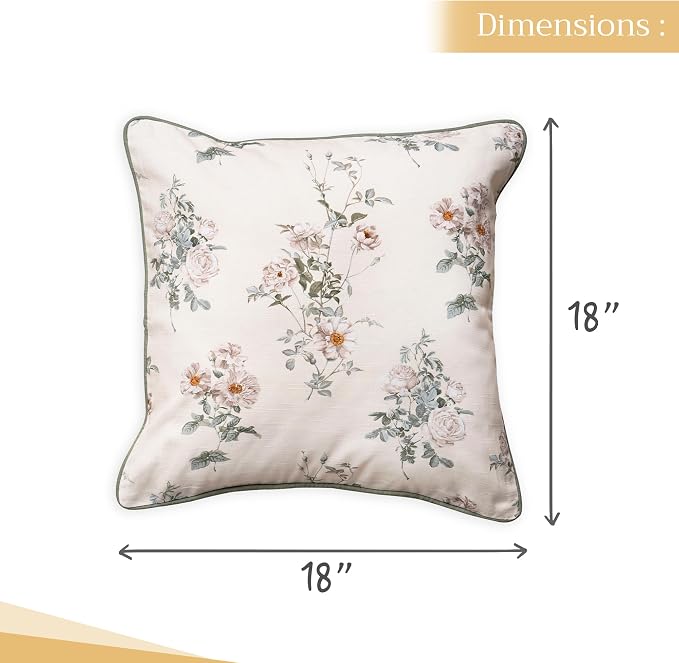 Maison d' Hermine Throw Pillow Covers 100% Cotton (18" x 18" - Pack of 1)