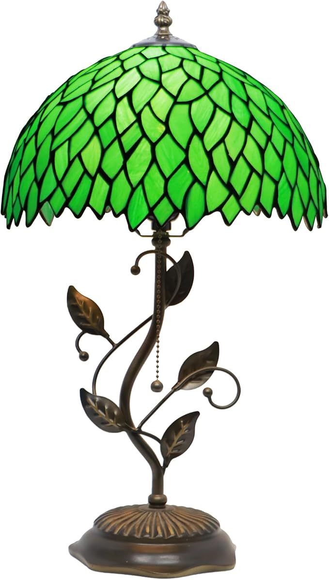 Tiffany Table Lamp Stained Glass Bedside Reading Light W12H19 inch