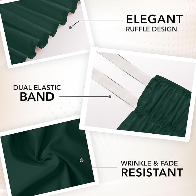 Wrap Around King Bed Skirt, Easy Fit Elastic Belt, 16 Inch Drop, Grey | No Mattress Lifting, Stay-Put Design, Adjustable Buckle & Elastic Belt, Wrinkle & Fade Resistant, Brushed Microfiber