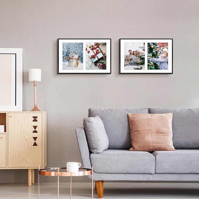 Golden State Art 12x19 Collage Frame w/Mat for 8x10 Photos Black 1 Pack