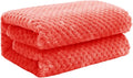 Exclusivo Mezcla Waffle Fleece Throw Blanket for Couch, Orange | Lightweight Soft Blanket for Sofa, Bed, Living Room, Plush Fluffy Throw for Home Decor, Travel, All Season, 40x50 Inches