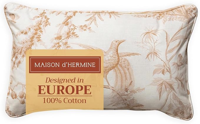 Maison d' Hermine Throw Pillow Covers 100% Cotton (12" x 20" - Pack of 1)