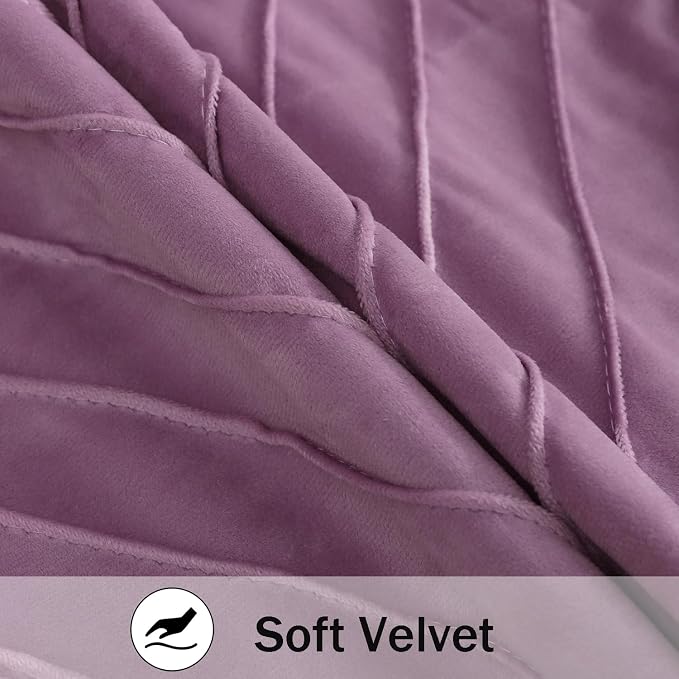Velvet Throw Pillow Covers 18x18 inch Pack of 2 Gold Decor Purple