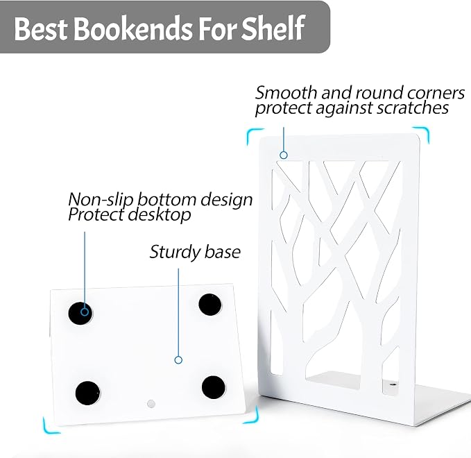 BookEnds Decorative Metal Heavy Duty Book End Supports for Bookrack Desk