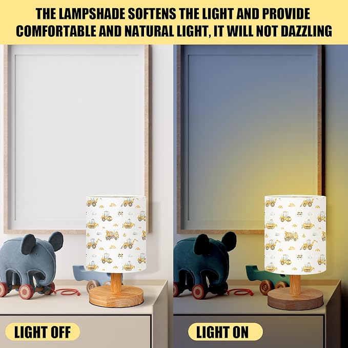 VIHOSE Car Kids Table Lamp for Bedroom Kids Lamps for Girls Room