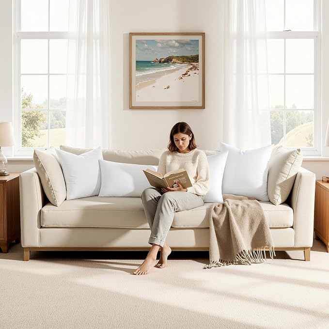 MIULEE 14x22 Down Alternative Pillow Insert, Soft Throw Pillow for Sofa Bed | Fluffy and Firm Pillow, for Couch Bed Sofa