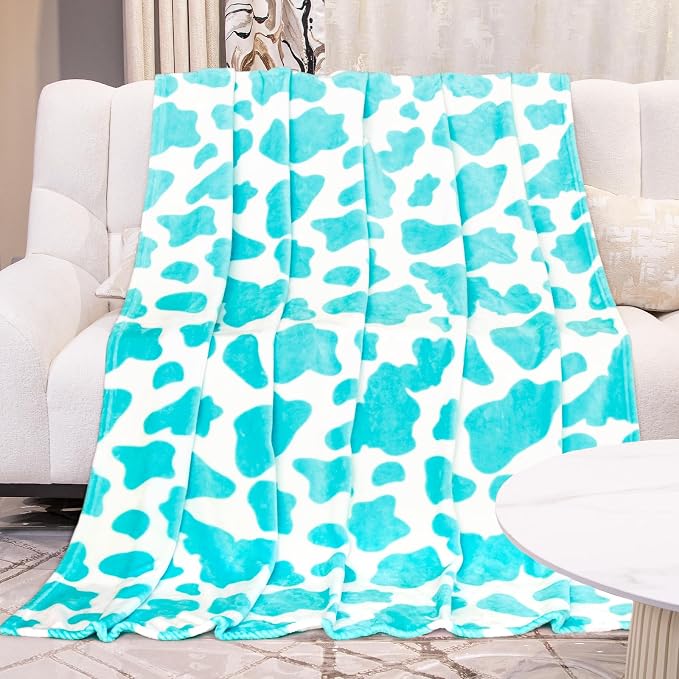 GEULAY Blue Throw Blanket, 50x60 Inches | Warm Fuzzy Fleece, Soft, For Couch Bed, Coastal Living Room Decor, For Adults Kids