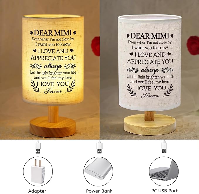 Mimi Gifts from Grandkids, Fabric Bedside Table Lamp Presents