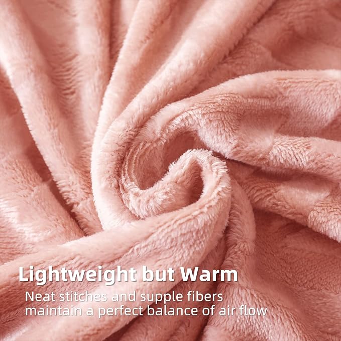 Whale Flotilla Flannel Fleece Bed Blanket Queen Size, Pink | Lightweight Breathable Soft Bedspread, Plush Fluffy Coverlet Chevron Design Decorative Blanket for All Season, 90x90 Inch