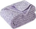 KAWAHOME Summer Sweatshirt Throw Blanket for Bed Lightweight Soft Thin | Breathable Jersey Blankets for Hot Sleepers in Air-Conditioned Room, Home Decor Holiday Gift, 50 X 60 Inches, Heather Purple