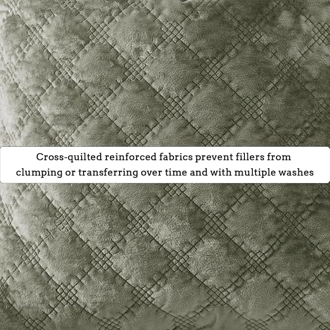 Throw Pillow Cover 18x18 1 Piece Velvet Square Pillowcase Soft Skin-Friendly Cross Process Decorative Farmhouse Cushion Covers for Couch Sofa Bedroom Living Room,Army Green