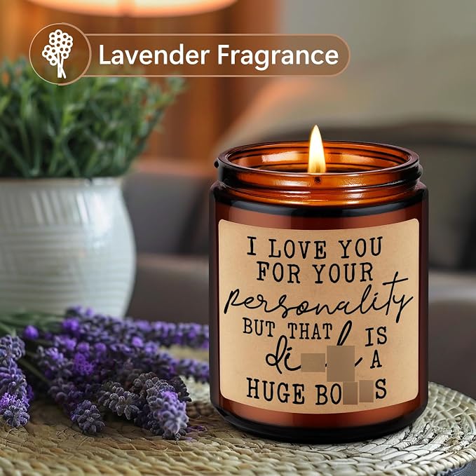 LEADO Candle - Boo Basket Stuffers for Him, Men, Blue Collar Gifts for Men