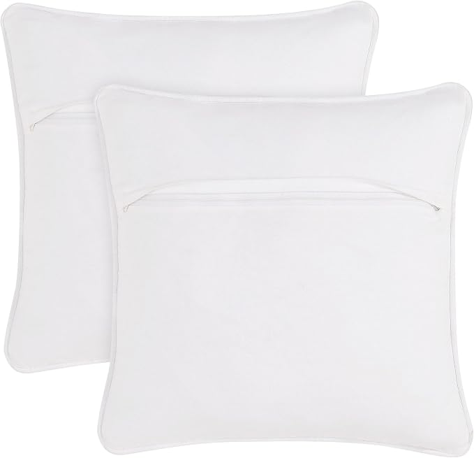 Boho Living 18x18 White Throw Pillow Covers Pillow Insert not Included - Boho Pillow Covers Only, Pack of 2