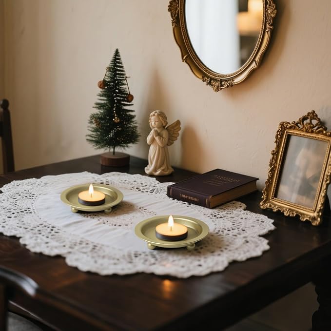 Candle Holder, Round Tray for up to 2.8 Inch Pillar & Ball Candles