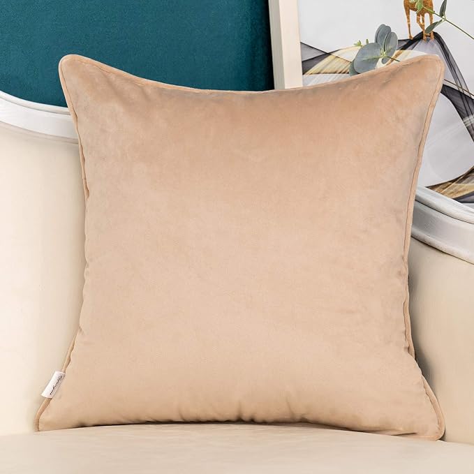 Yangest Brown Striped Patchwork Throw Pillow Cover Gold Leather Cushion Cover Zippered Pillowcase for Sofa Couch Bedroom Living Room Home Decoration,20x20 Inch
