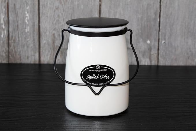 Milkhouse Mulled Cider Scented Soy Candle, 22 oz Butter Jar, 120+ Hr Burn