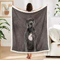 BlessLiving Grey Great Dane Throw Blanket Blanket King | Sherpa; Soft; BlessLiving Grey Great Dane Throw Blanket; Fleece; Lined; Pet; and; Dog; Lovers; Home; Blankets; King