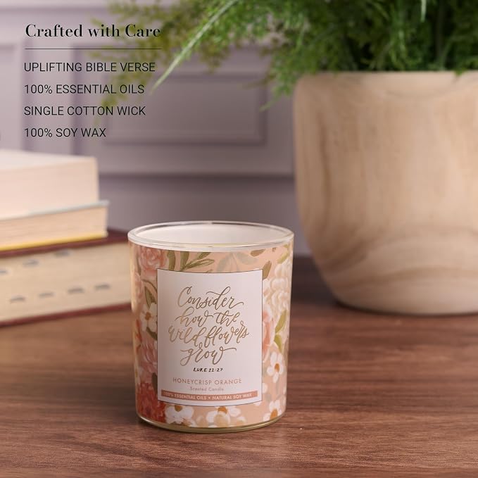 Christian Art Gifts Soy Wax Scented Candle: Honeycrisp Orange Scent