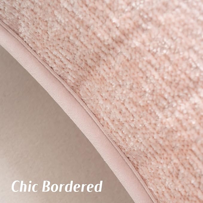 FUTEI Pack of 2 Chenille Soft Throw Pillow Covers 22x22 Inch, Pink