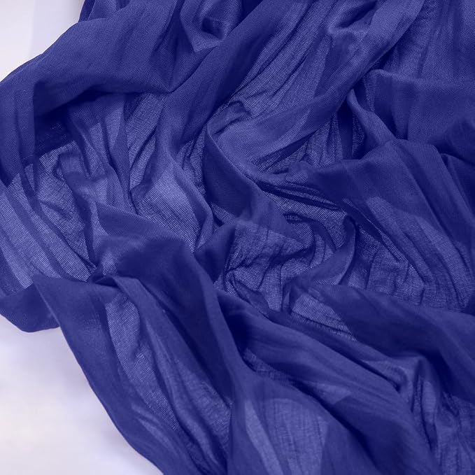 Cheesecloth Table Runner Fall Boho Wedding Birthday Party Home Decor | Royal Blue 3pcs Rustic Gauze 10FT Cheese Cloth Sheer Farmhouse Dining Runner for Baby Shower Bridal Holiday Decorations
