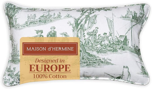 Maison d' Hermine Throw Pillow Covers 100% Cotton (12" x 20" - Pack of 1)