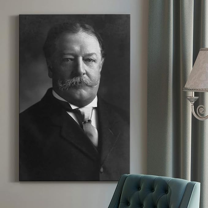 Renditions Gallery William Howard Taft Presidental Portrait Wall Art, Premium Gallery Wrapped Canvas Decor, Ready to Hang, 48 in H x 32 in W, Made in America Print