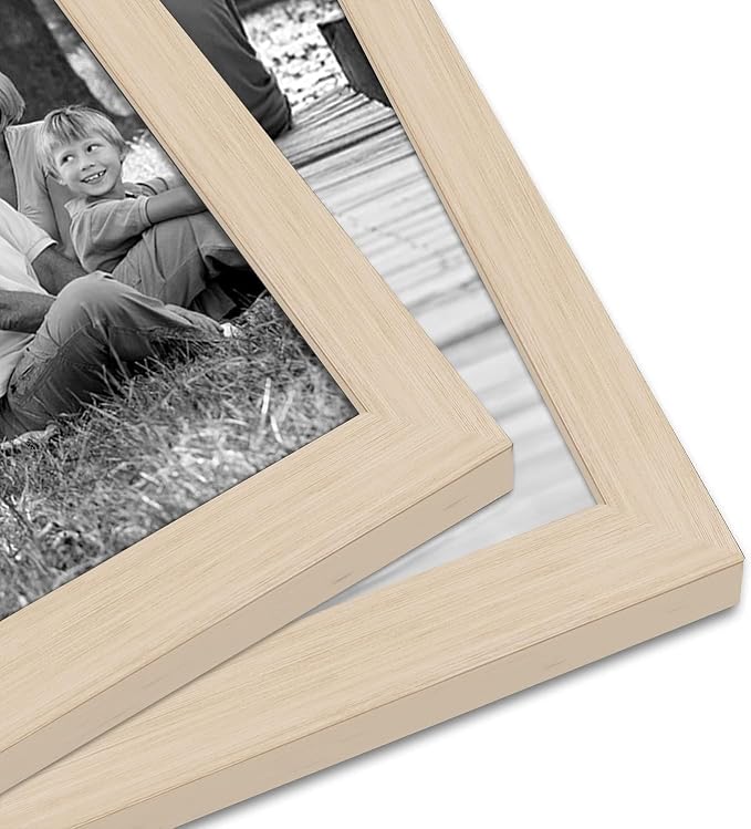 Americanflat Set of 10 Picture Frames with Shatter-Resistant Glass - Gallery Wall Frame Set with Two 8x10, Four 5x7 and Four 4x6 Frames - Signature Collection - Light Wood | Includes two 8x10, four 5x7 and four 4x6, shatter-resistant glass, hanging har...