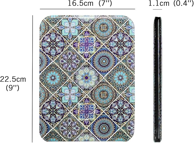 Large Folding Mirror Portable, Travel Foldable PU Adjustable Rectangular Ultrathin Vanity Mirror Rounded Corner with Multi Stand Angle, for Travel, Camping,Home 9x7 Inch