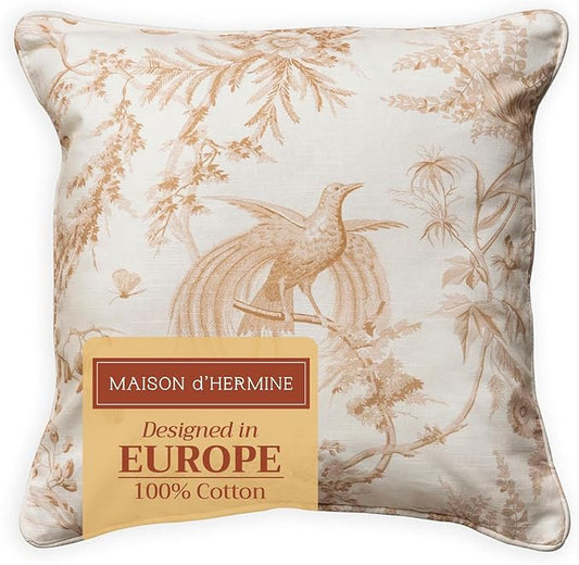 Maison d' Hermine Throw Pillow Covers 100% Cotton (20" x 20" - Pack of 1)