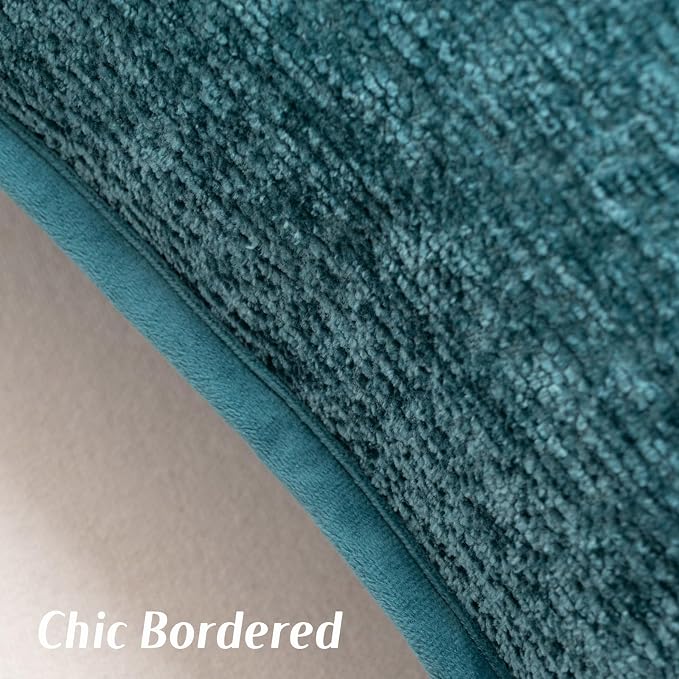 FUTEI Pack of 2 Chenille Soft Throw Pillow Covers 20x20 Inch, Teal
