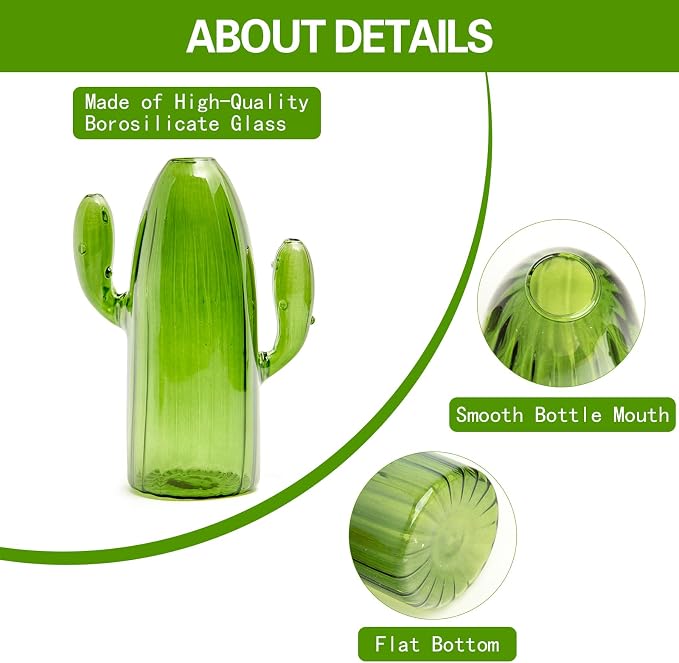 XXXFLOWER Cactus Plant Propagation Station 1 Cactus Vase Terrarium Jars | Desk Plant Cuttings Plant Holders Unique Glass Flower Vase for Hydroponics Plants for Plant Lovers Home Garden Decor