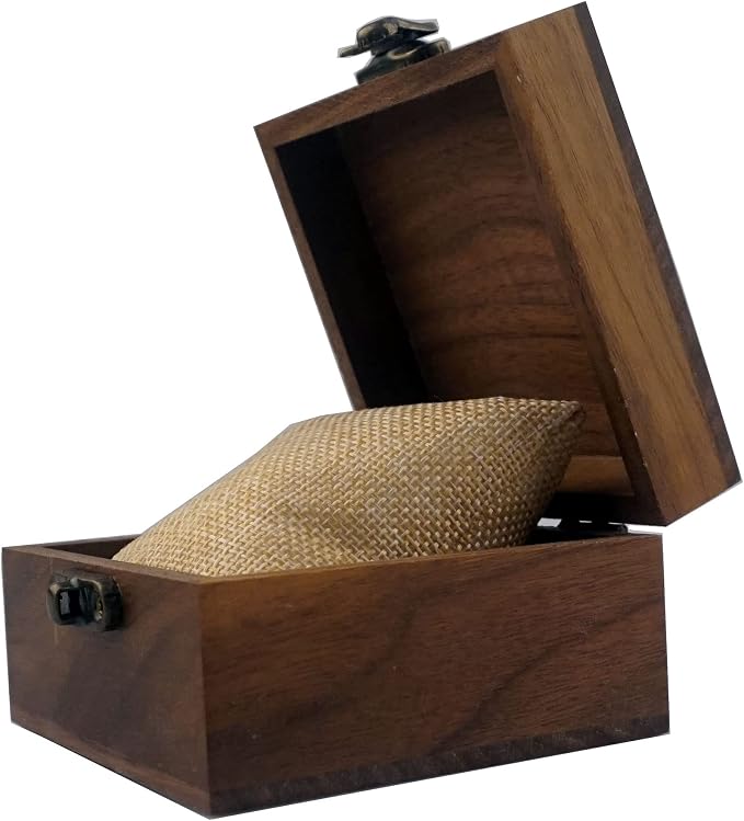 2PCS/PACK Walnut Wood Box for Crafts, Jewelry Box and Watch Box Wooden Keepsake Box Gift (Walnut Box-2PCS/PACK)