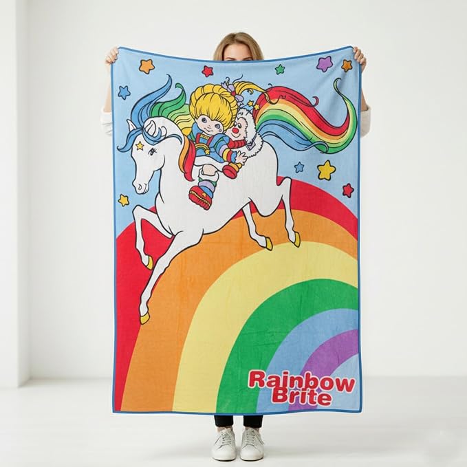 Silver Buffalo Rainbow Brite, Starlite, Twink, Throw Blanket, 45x60in | Fleece, Soft and Cozy, 180 GSM